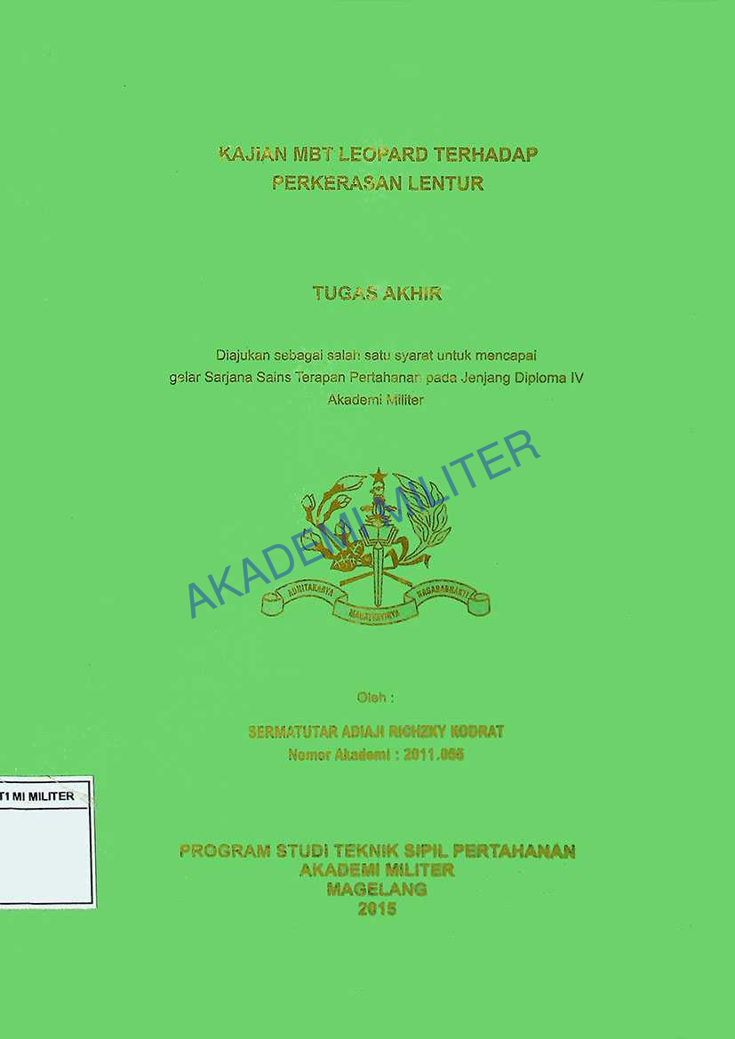 KAJIAN MBT LEOPARD TERHADAP PERKERASAN LENTUR